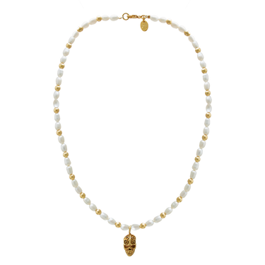 Collar perla y Calavera Garigol